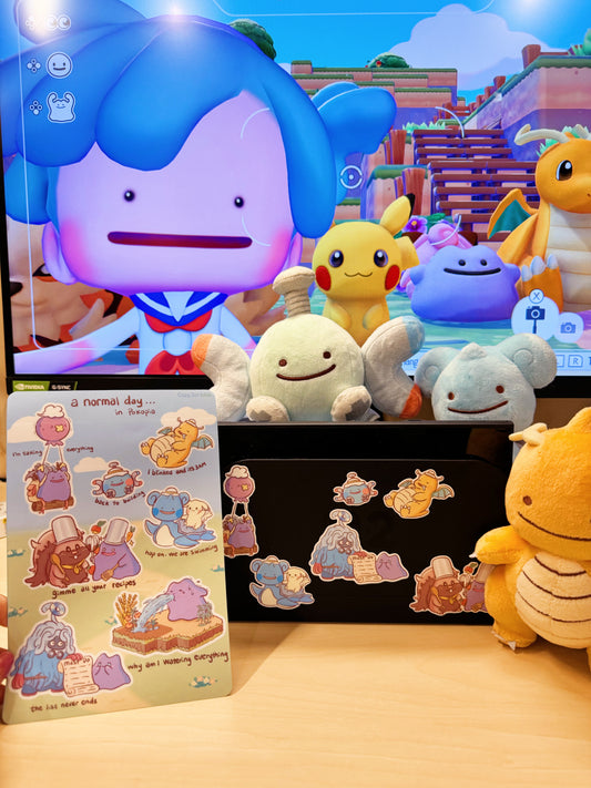 A Normal Day in Cozy Game Sticker Sheet