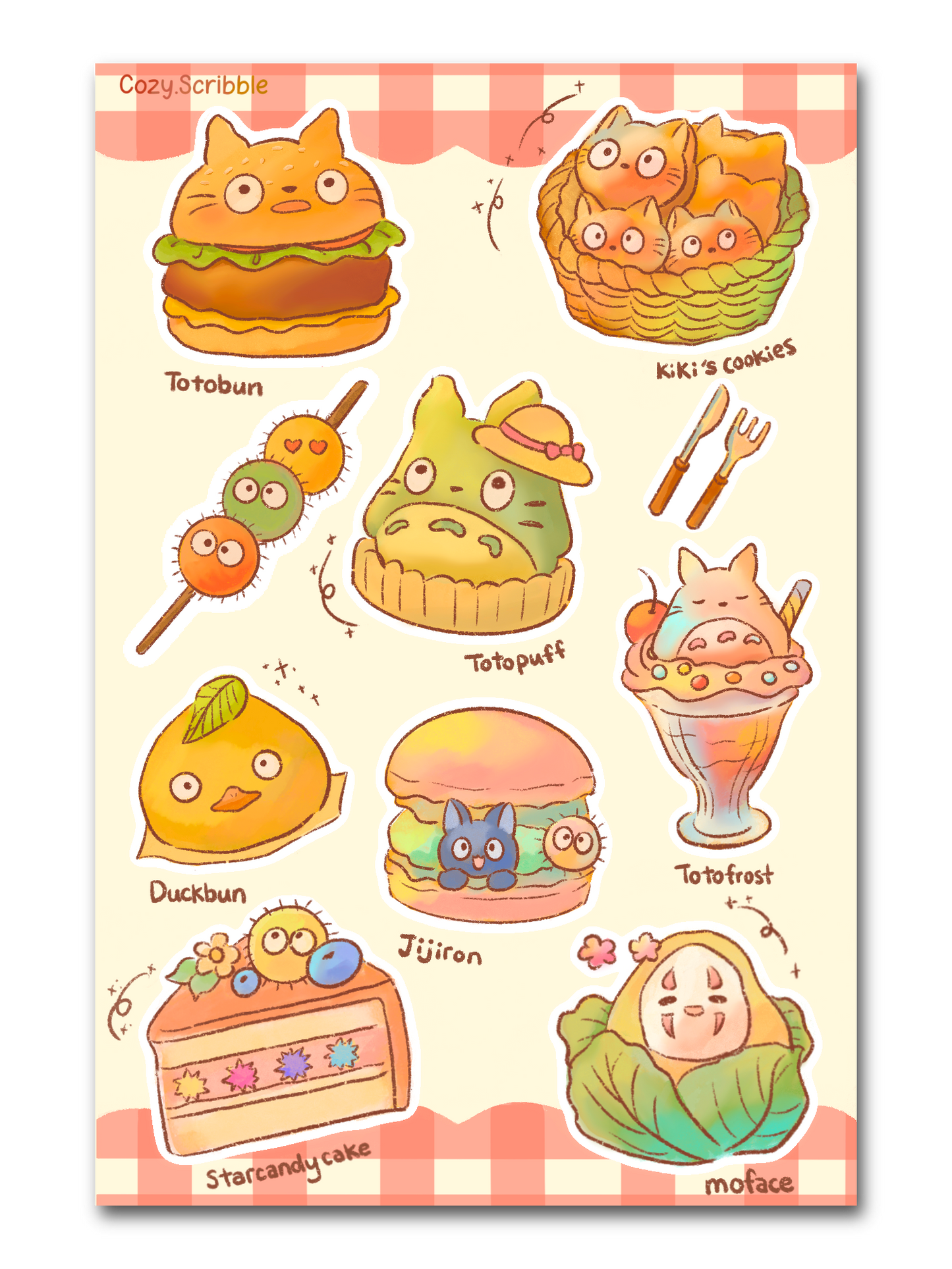 Anime Food Sticker Sheet