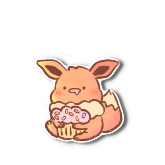 Cupcake Fox Sticker