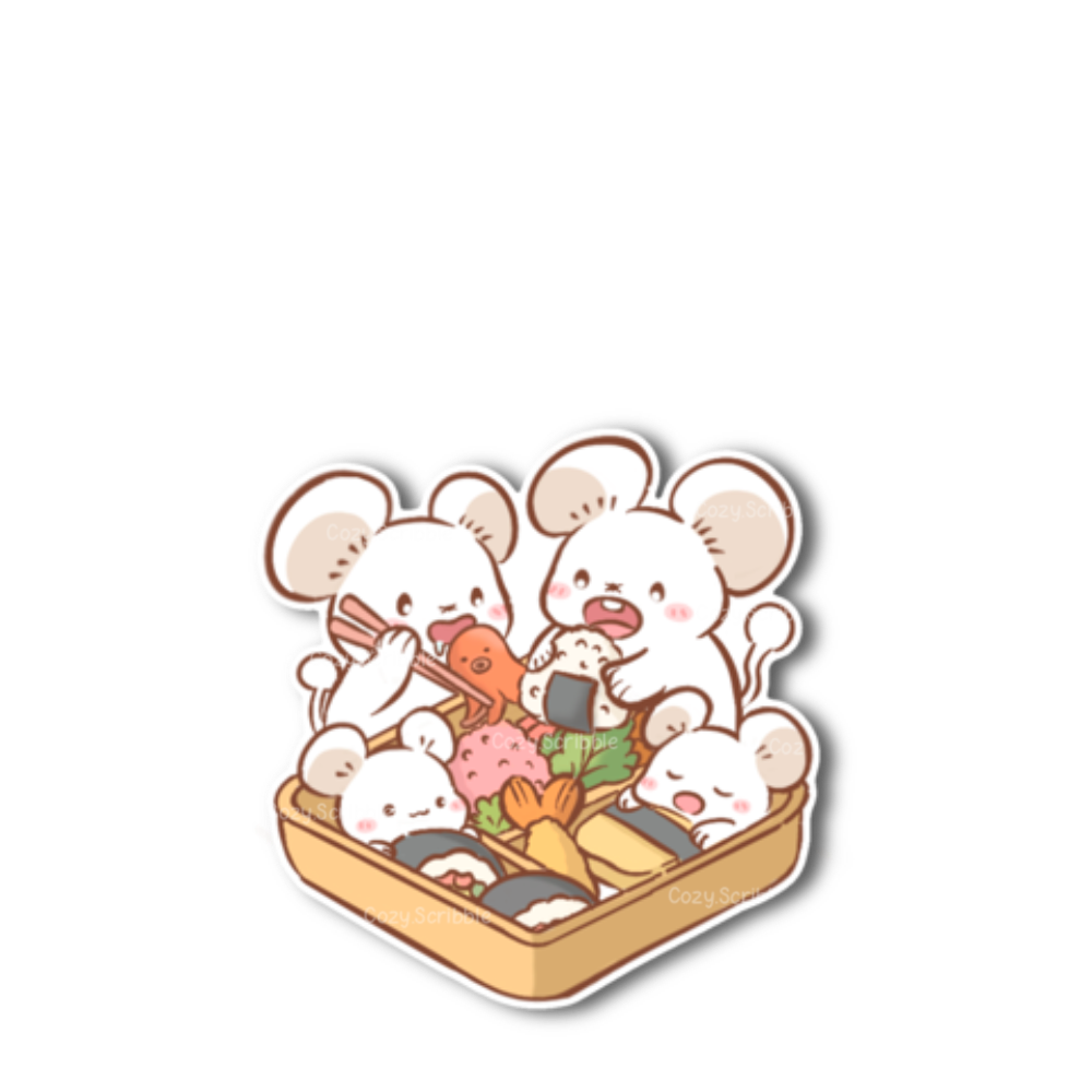 Bento Mouse Family Sticker