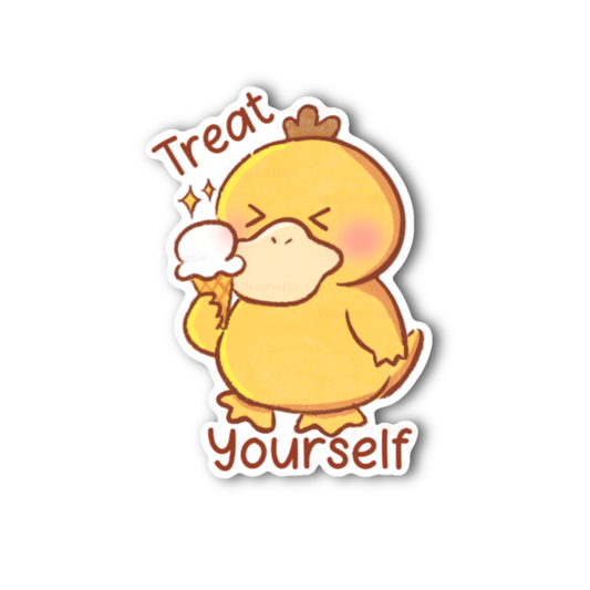 Treat Yourself Duck Sticker