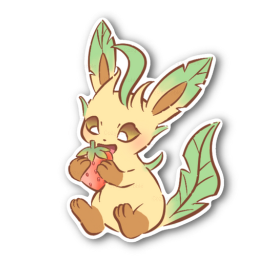 Strawberry Leaf Fox Sticker