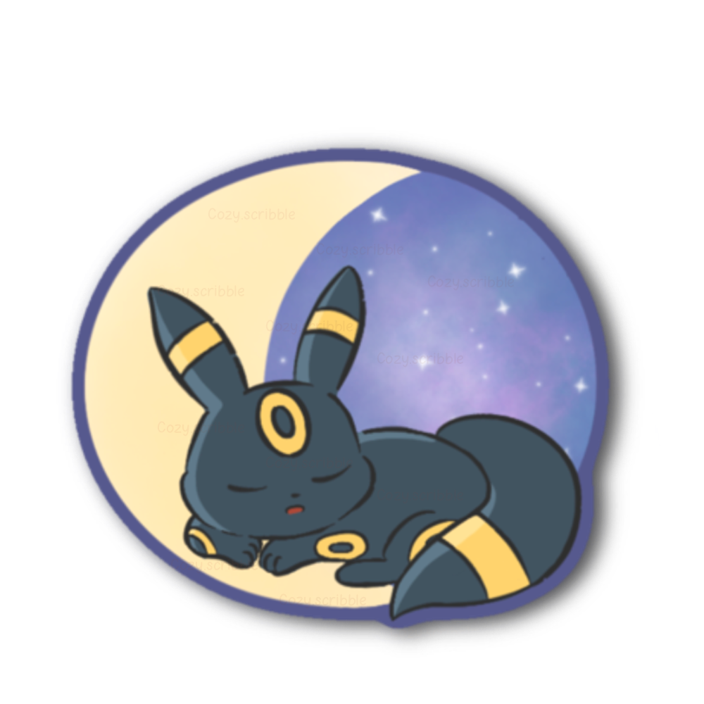 Moon Sleepy Fox Sticker