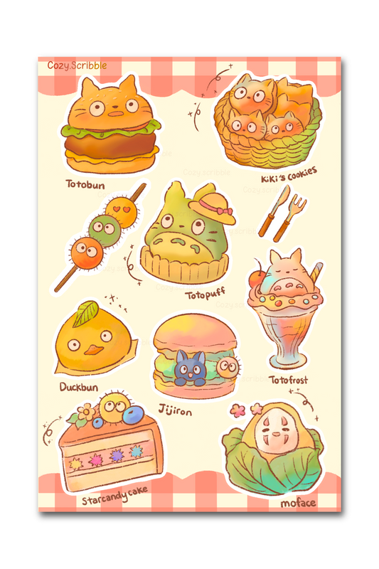 Anime Food Sticker Sheet