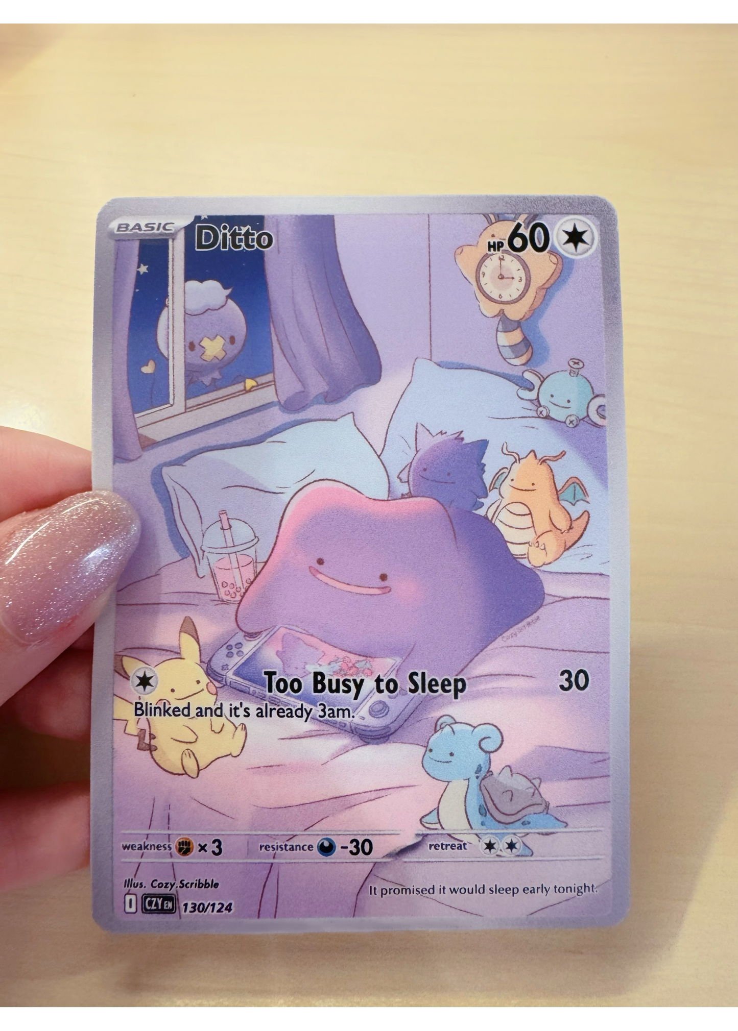 Too Busy to Sleep Card Art Sticker