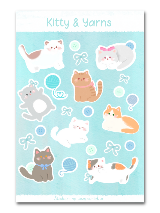 Kitty & Yarns Sticker Sheet