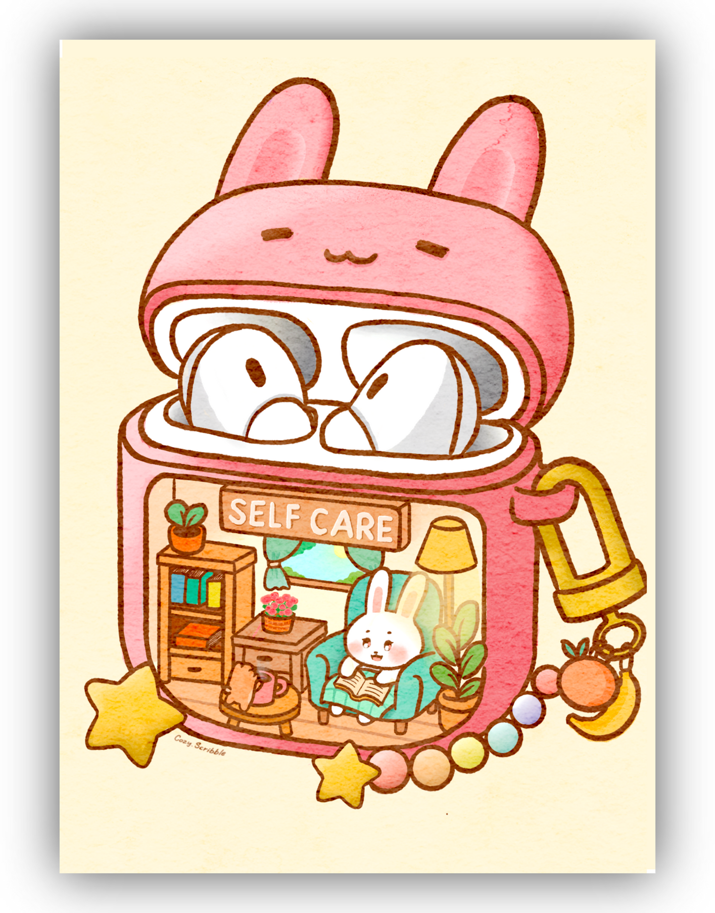 AirBuds Self-Care Bunny (5 x 7)