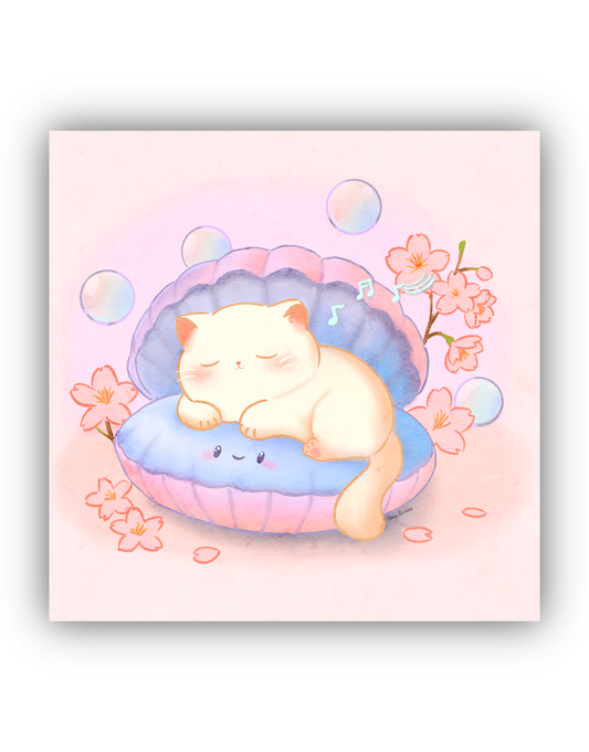 Seashell Sleepy Kitten (5 x 5)