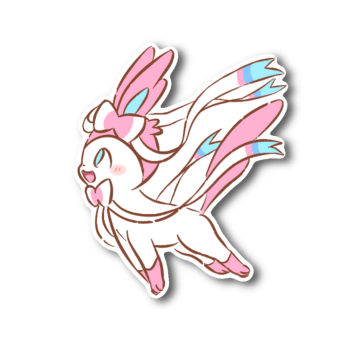 Ribbon Fox Cheerful Sticker