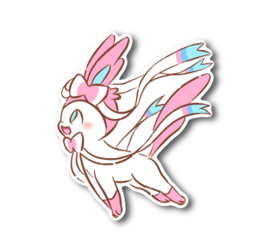 Ribbon Fox Cheerful Sticker