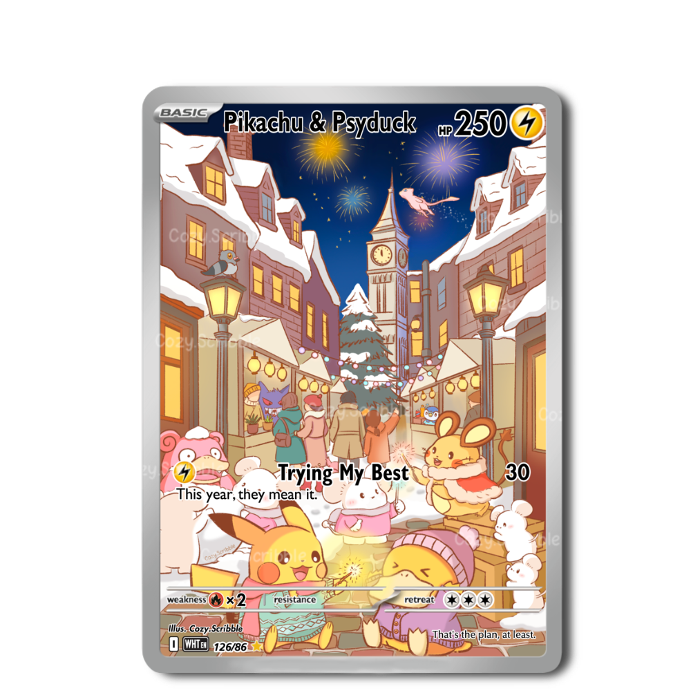 Trying My Best Celebration Card Art Sticker