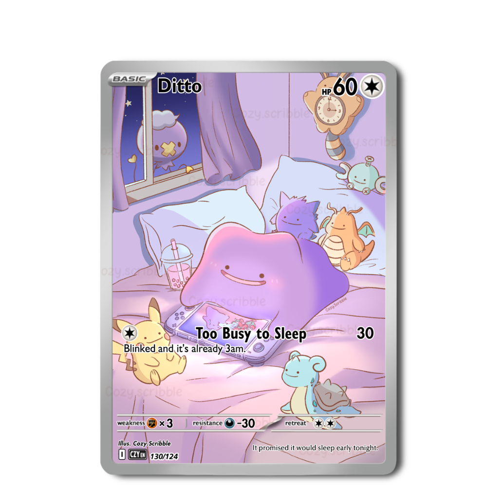 Too Busy to Sleep Card Art Sticker