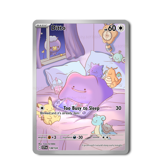Too Busy to Sleep Card Art Sticker