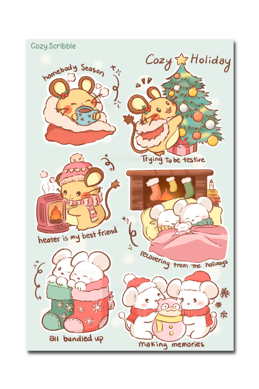 Cozy Holiday Sticker Sheet